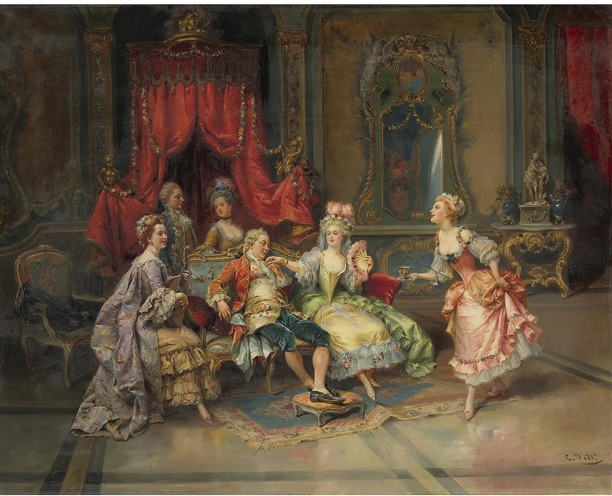 Cesare Detti - Luigi XV nella sala del trono